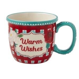 Pioneer Woman Wishful Winter Warm Wishes Teal Ceramic Mug